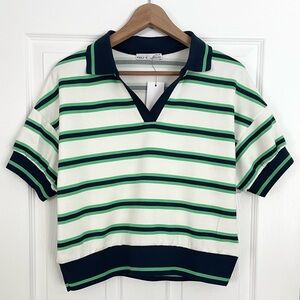 NWT Kaily K Striped Polo Shirt Size XS